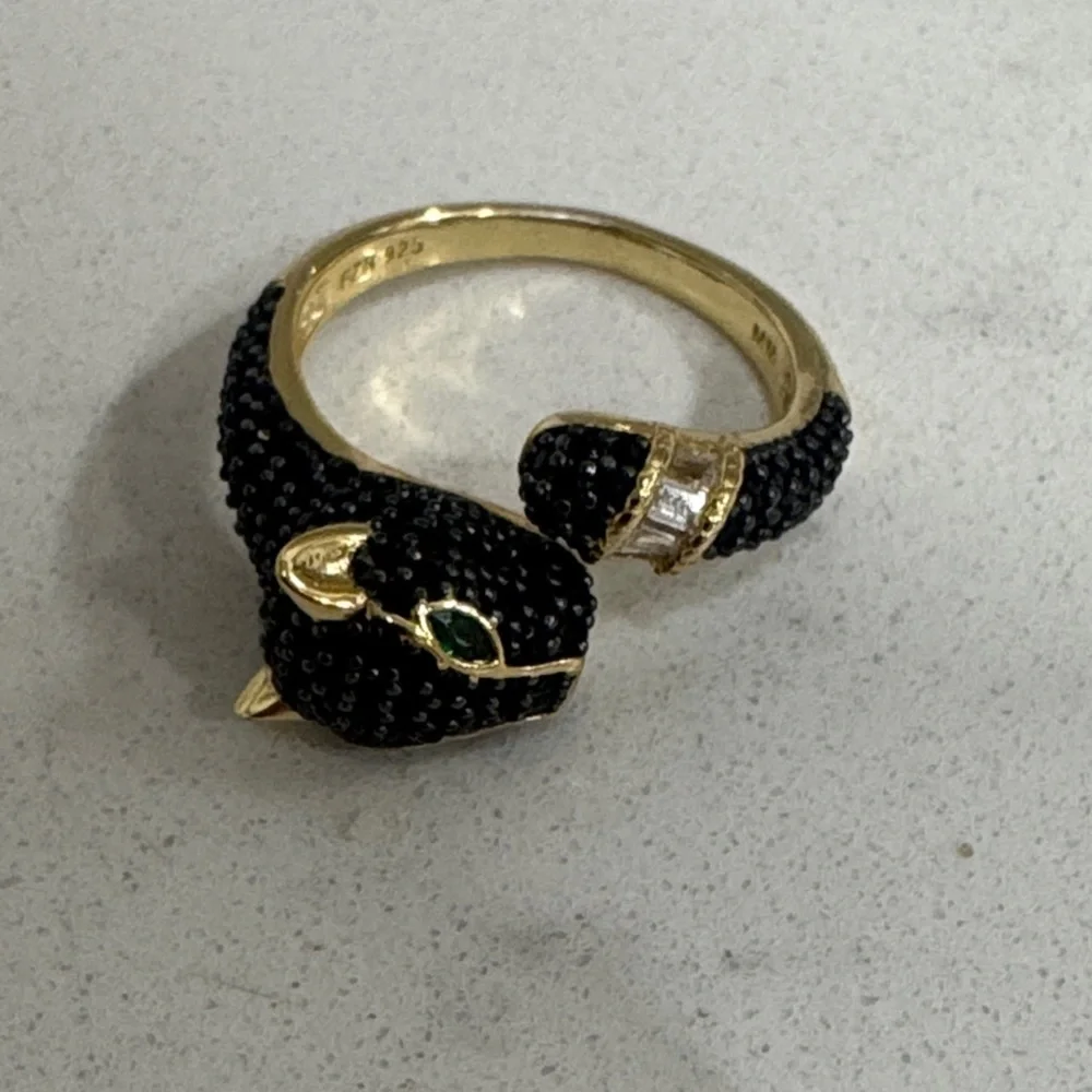 Black and Gold panther pave Ring - Picture 5 of 5